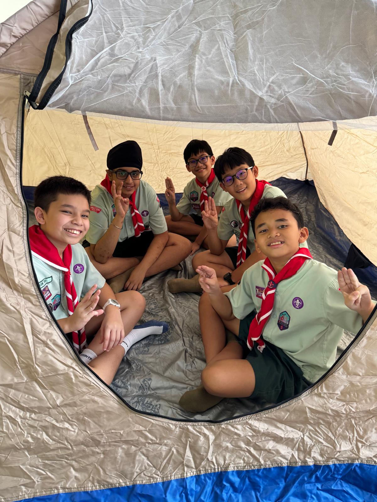 Enjoying in a Pitched tent